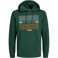 Jack & Jones Hoodie JJCYRUS SWEAT HOOD: Komfortable Baumwollmischung mit coolem Gummidruck (Lässiger Hoodie: Basic Schnitt & peppiger Aufdruck) Vielseitiges Sweatshirt: Angenehme Sweatware von jack & jones