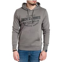 Jack & Jones Kapuzensweatshirt mit Kängurutasche, unifarben, mit Logodruck, mit Kapuze von jack & jones
