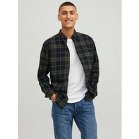 Jack & Jones Langarmhemd Kariertes Flanell Hemd Freizeit Shirt JJECLASSIC 4304 in Blau-Grün von jack & jones