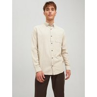 Jack & Jones Langarmhemd Twill Langarm Hemd Shacket JJECLASSIC 4238 in Beige von jack & jones