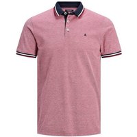 Jack & Jones Poloshirt Polo Shirt JJEPAULOS Sommer Hemd Kragen Pique Cotton (1-tlg) 3613 in Rot von jack & jones