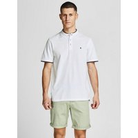 Jack & Jones Poloshirt Polo T-Shirt Pique Kurzarm Basic Hemd JJEPAULOS 5527 in Weiß von jack & jones