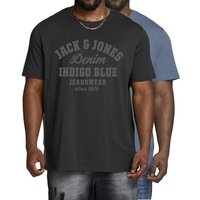 Jack & Jones Print-Shirt (2er-Pack) in Unifarben, aus Baumwolle von jack & jones