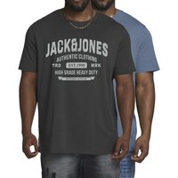 Jack & Jones Print-Shirt (2er-Pack) in Unifarben, aus Baumwolle von jack & jones