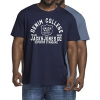 Jack & Jones Print-Shirt (2er-Pack) in Unifarben, aus Baumwolle von jack & jones