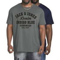 Jack & Jones Print-Shirt (2er-Pack) in Unifarben, aus Baumwolle von jack & jones