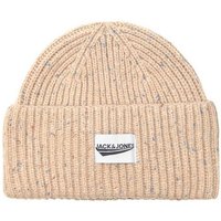 Jack & Jones Strickmütze Gerippte Mütze Winter Beanie Kopfbedeckung JACIVAR (casual) 4674 in Beige von jack & jones