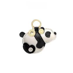 Netter Panda -Anhänger mit einem runden Bauch Schlüsselbeutel Anhänger dekorierte Schlüsselbundkette Echtes handgefertigtes Schaffell Nische Geschenk von jackeywu