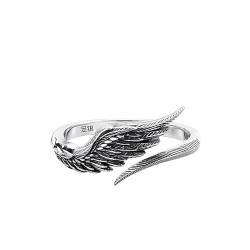 Sterling Silver Guardian Angel Wings Ring Männer trendy Frauen vielseitiger Kreis Federflügel Ring Geschenk von jackeywu