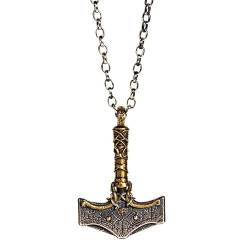 jackeywu Viking Thors Hammer Halskette 925 Sterling Silber Vintage Norse Mythos Mjolnir Amulett Silber mit Kupferheizenjuwelier von jackeywu