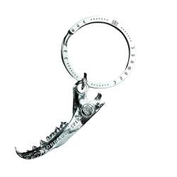 Vintage Edelstahl Wolf Fang Anhänger Halskette Cooler Schlüsselbund Charme für Autoschlüssel kreatives Schlüsselringzubehör von jackeywu