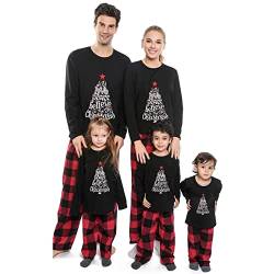 jakloz Weihnachts Pyjama Familie Set, Plaid Weihnachten Schlafanzug Langarm Weihnachtspyjama, Fun-Nachtwäsche Outfits Pyjama für Damen Herren Kinder(Damen,2XL) von jakloz