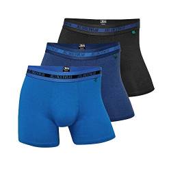 JBS ® Boxershorts Herren (3er Pack) Ultra Soft Touch und hohe Atmungsaktivität durch Bambus-Baumwoll Gewebe (Ohne Kratzenden Zettel) Schnelltrocknend , 1x Schwarz + 1x Navy + 1x Blau , 3XL von jbs