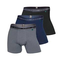 JBS Boxershorts Herren (3er Pack) Ultra Soft Touch und hohe Atmungsaktivität durch Bambus-Baumwoll Gewebe (Ohne Kratzenden Zettel) Schnelltrocknend , 1x Schwarz + 1x Grau + 1x Navy , M von jbs