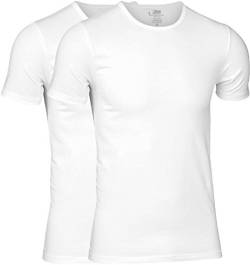 jbs - Hochwertiges T-Shirt für Herren im Doppelpack - Unterziehshirt aus Viskose (aus Bambus-Cellulose) und Baumwolle, Rundhalsausschnitt 2x Weiß, XXL von jbs