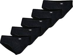 jbs Mini Slips für Herren, Unterhosen für Männer im Set aus ökologischer Baumwolle, Slip im 5er-Pack, schwarz, L von jbs