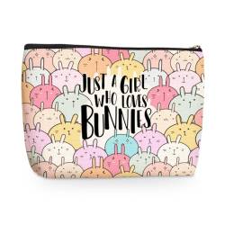 Lustige Make-up-Tasche mit Aufschrift "A Girl Loves Animals", niedliche Kosmetiktasche, Reisetasche, Tier-Partygeschenke, Dekoration für Liebhaber, Frauen, Mädchen, Schwester, beste Freundin, Mutter, von jealance