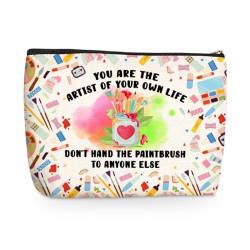 Motivational Art Gifts Makeup Bag Inspirational Art Teacher Gifts Cosmetic Travel Bag Teacher Birthday Gifts Toiletry Bag Skincare Bag Positive Affirmations Christmas Appreciation Gifts for Artists, von jealance