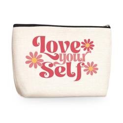 jealance Kosmetiktasche für psychische Gesundheit, Kosmetik, Reisetasche für Frauen, Beraterin, Therapeutin, Psychologin, Hautpflege-Tasche, LoveYourself, 9.7" x 6.8 "x 2" von jealance