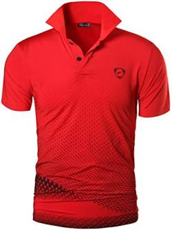 Jeansian Herren Summer Sportswear Sport Golf Tennis Poloshirt Polo Tee Shirts Tshirt T-Shirt LSL195 Red XL von jeansian