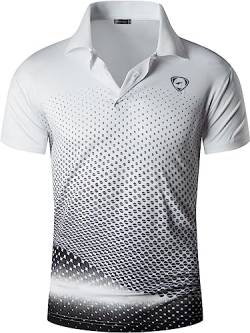 Jeansian Herren Summer Sportswear Wicking Breathable Short Sleeve Polo T-Shirts Tops LSL195 Whiteblack S von jeansian
