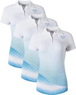 jeansian 3 Packs Damen Sport Poloshirt Polo Tee Shirt Tshirt T-Shirt Kurzarm Golf Tennis Badminton SWT251 PackB L von jeansian