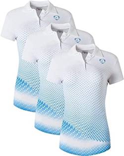 jeansian 3 Packs Damen Sport Poloshirt Polo Tee Shirt Tshirt T-Shirt Kurzarm Golf Tennis Badminton SWT251 PackB XL von jeansian