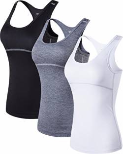 jeansian Damen 3 Packs Sport Schnelltrocknend Muskelshirt Tank Top Vests Westen Armellos T-Shirt SWT238 PackC XL von jeansian