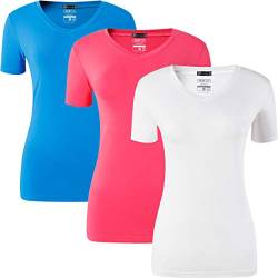 jeansian Damen 3 Packs Sport Slim Breathable Short Sleeve T-Shirt Tee Tops SWT240 PackD XL von jeansian