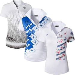 jeansian Damen 3 Packs Sport Slim Breathable Short Sleeve T-Shirt Tee Tops SWT251_289_290 White S von jeansian