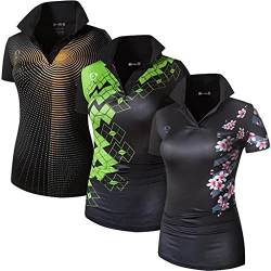 jeansian Damen 3 Packs Sport Slim Breathable Short Sleeve T-Shirt Tee Tops SWT285_289_290 Black M von jeansian