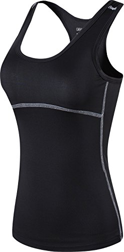 jeansian Damen Running Tights Exercise Training Fitness Yoga Weste Tank Top SWT238 Black S von jeansian