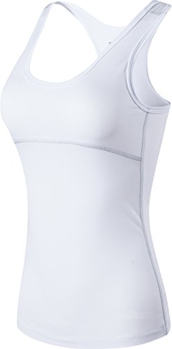 jeansian Damen Running Tights Exercise Training Fitness Yoga Weste Tank Top SWT238 White S von jeansian