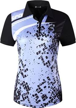 jeansian Damen Sport Polo Tee Shirt Poloshirts Tshirt T-Shirt Kurzarm Tennis Golf Bowling Sportwear SWT328 Black S von jeansian