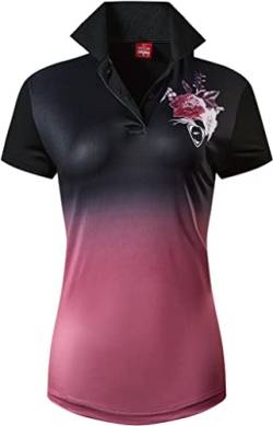 jeansian Damen Sport Polo Tee Shirt Poloshirts Tshirt T-Shirt Kurzarm Tennis Golf Bowling Sportwear SWT349 Black S von jeansian