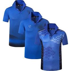 jeansian Herren 3 Stuck Mischen Pack Sport Polo T-Shirt LSL195 266 294 Blue XL von jeansian