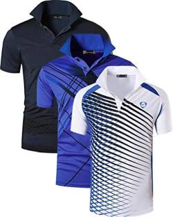 jeansian Herren 3 Stuck Mischen Pack Sport Polo T-Shirt LSL195 MixPackE L von jeansian