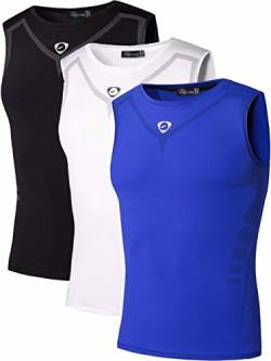 jeansian Herren Sportswear 3 Packs Sport Compression Tank Tops Vests Shirt LSL207 PackA L von jeansian