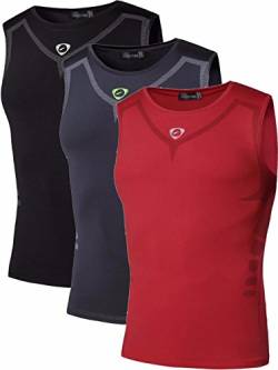 jeansian Herren Sportswear 3 Packs Sport Compression Tank Tops Vests Shirt LSL207 PackB XL von jeansian