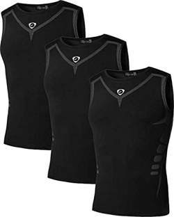 jeansian Herren Sportswear 3 Packs Sport Compression Tank Tops Vests Shirt LSL207 PackE L von jeansian
