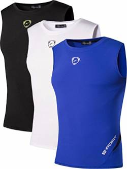 jeansian Herren Sportswear 3 Packs Sport Compression Tank Tops Vests Shirt LSL208 PackA S von jeansian