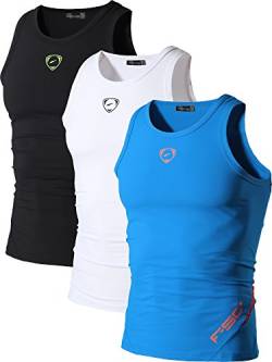 jeansian Herren Sportswear 3 Packs Sport Compression Tank Tops Vests Shirt LSL3306 PackA XL von jeansian