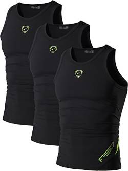 jeansian Herren Sportswear 3 Packs Sport Quick Dry Compression Tank Tops Vests Shirt, USA XXL(Shirt Chest 99.5-105.5cm), Lsl3306_packg: Black X 3 von jeansian