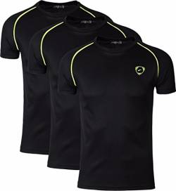 jeansian Herren Sportswear 3 Packs Sport Slim Short Sleeves Compression T-Shirt Tee LSL182 PackG XL von jeansian