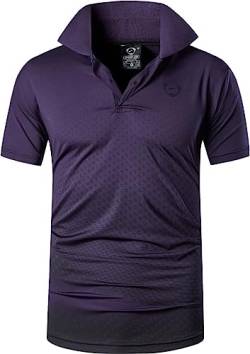 jeansian Herren Summer Sportswear Wicking Breathable Short Sleeve Polo T-Shirts Tops LSL195 Darkpurple XXL von jeansian