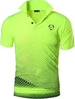 jeansian Herren Summer Sportswear Wicking Breathable Short Sleeve Polo T-Shirts Tops LSL195 GreenYellow S von jeansian