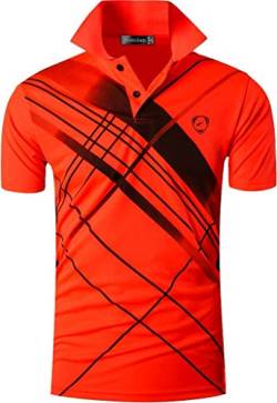 jeansian Herren Summer Sportswear Wicking Breathable Short Sleeve Polo T-Shirts Tops LSL226 Orange XXL von jeansian