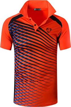 jeansian Herren Summer Sportswear Wicking Breathable Short Sleeve Polo T-Shirts Tops LSL243 Orange M von jeansian