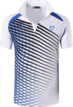 jeansian Herren Summer Sportswear Wicking Breathable Short Sleeve Polo T-Shirts Tops LSL243 White M von jeansian