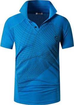 jeansian Herren Summer Sportswear Wicking Breathable Short Sleeve Polo T-Shirts Tops LSL244 Blue XXL von jeansian